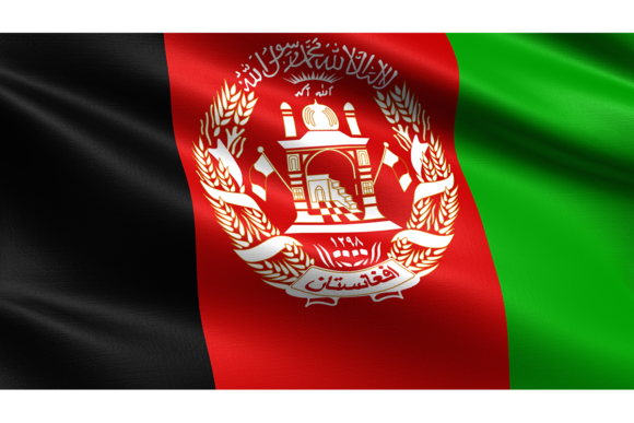 Afghanistan Flag with Waving Fabric Texture