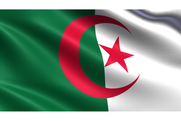 Algeria Flag with Waving Fabric Texture: A Design Essential