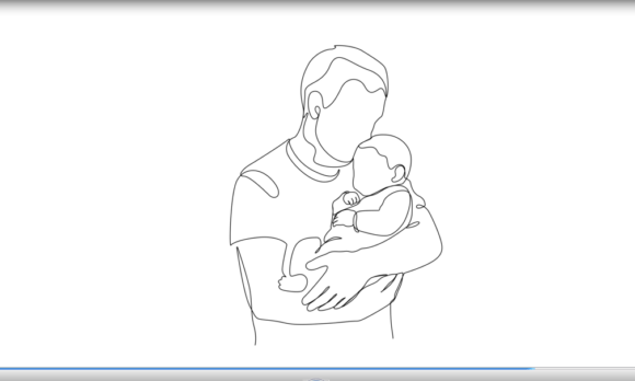 Animated Father and Child: The Art of One-Line Emotion