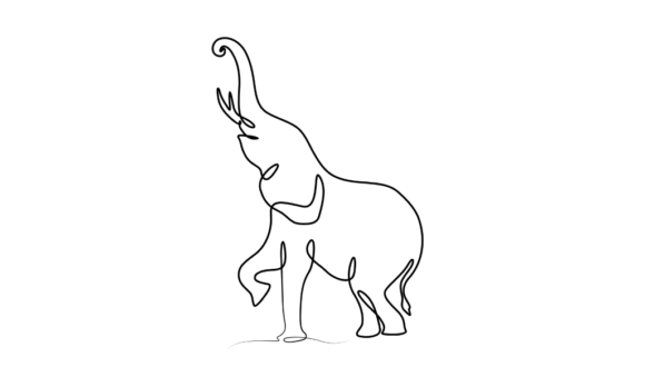 Animated One Line Drawing of Elephant: A Masterclass in Minimalist Motion