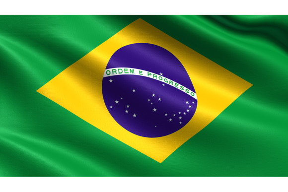 Brazil Flag with Waving Fabric Texture: A Dynamic Design Asset