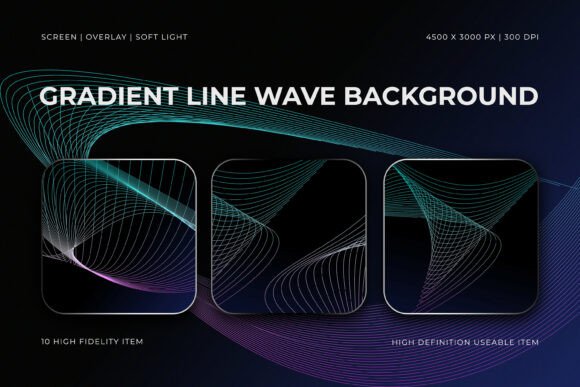 Modern Digital Art with Gradient Line Wave Backgrounds