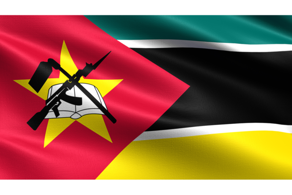 Mozambique Flag: Realistic Waving Fabric Texture for Designers