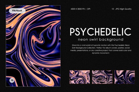 Psychedelic Neon Swirl Background: Dynamic Visuals for Modern Design